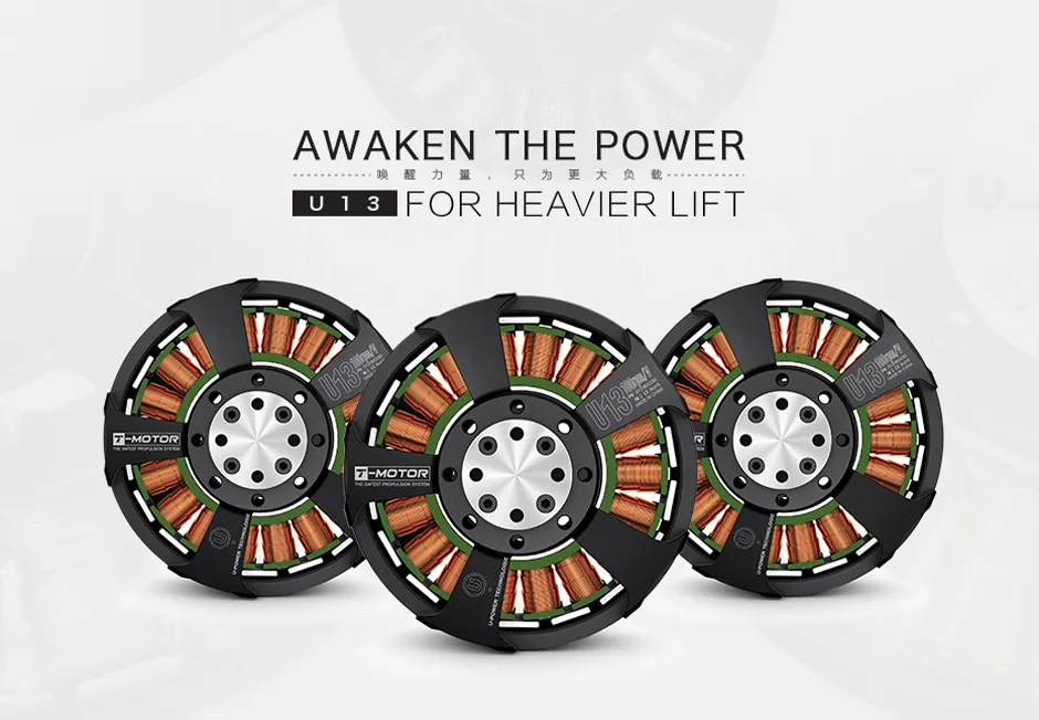 T-Motor U13 Kv85 Big Thrust BLDC Motor for Mapping Drone, Uav