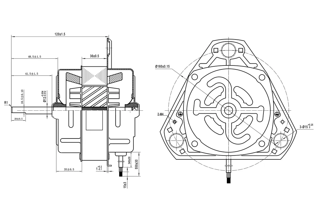 Two Tube Mini Washing Machine Motor 50W 1350r