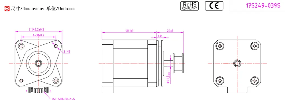 Unipolar NEMA 17 Stepping Motor for 3D Printer