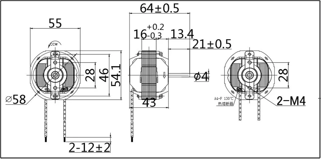 Used in Heater High Speed Yj5812 Shaded Pole Motor with Low Noise Steady Start