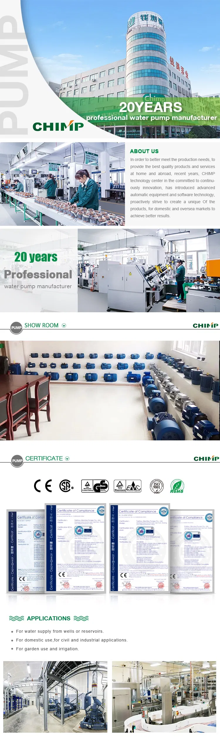 Y2-160L-2 11kw/15HP 2 Pole Three Phase AC Electric Full Power Electric Motor