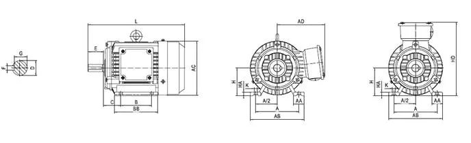Ye3 Ce Approved IEC Premium Efficiency Three Phase Induction Squirrel Cage AC Electric Motoreducer 12 Ye3-100L-2 3kw