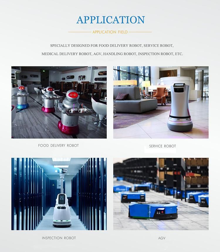 Zltech 5inch 24V 150W 3.2n. M 400rpm Low Speed Electric Wheel Brushless DC Single Shaft Hub Servo Motor with Encoder for Mobile Robot Agv