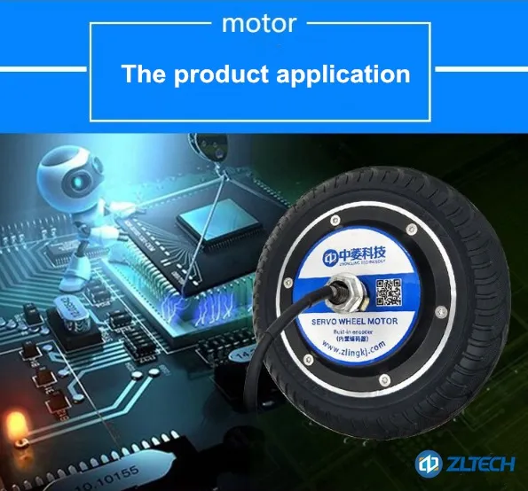 Zltech 8 Inch 24V 150W 3A-17A 6.5n. M 200rpm 120kg Load Brushless BLDC Electric Robot Hub Wheel Servo Motor and Driver Kit for Agv